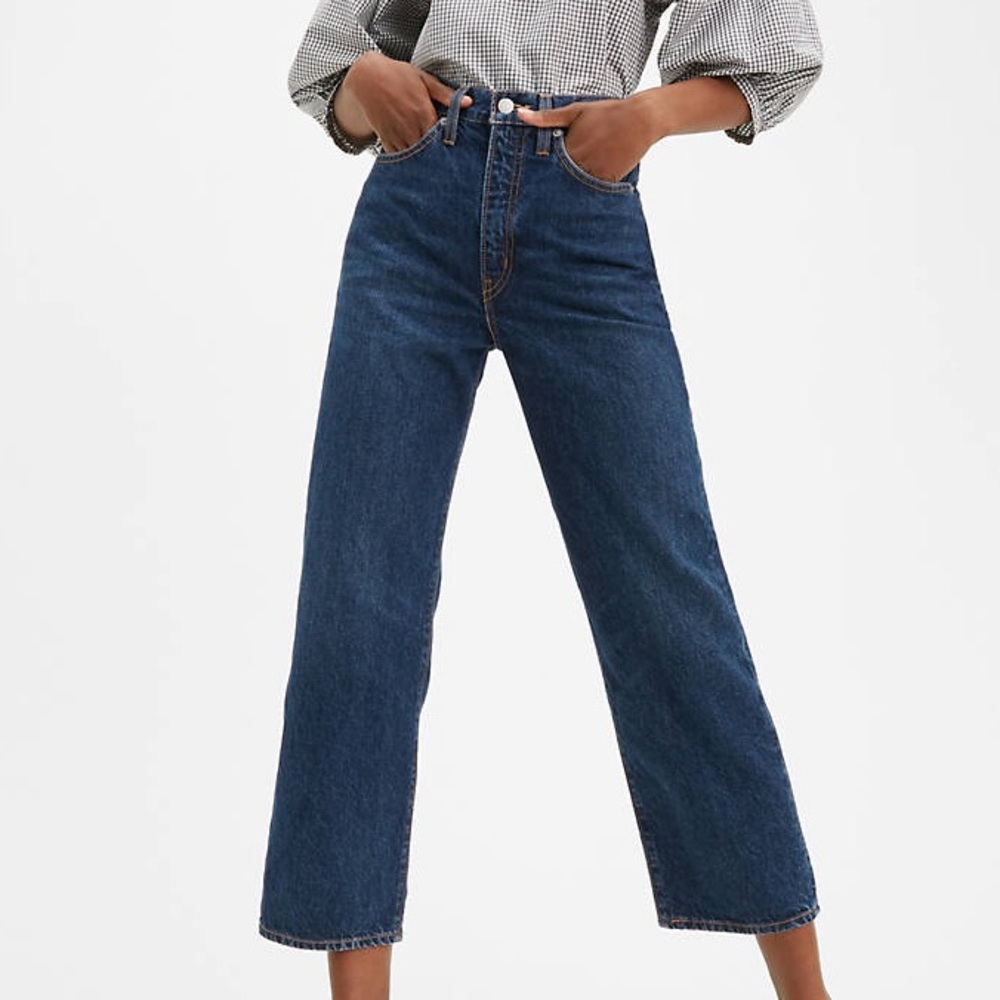 New! Levi’s Ribcage Straight Ankle Jeans Wellthread Collection Super High Rise